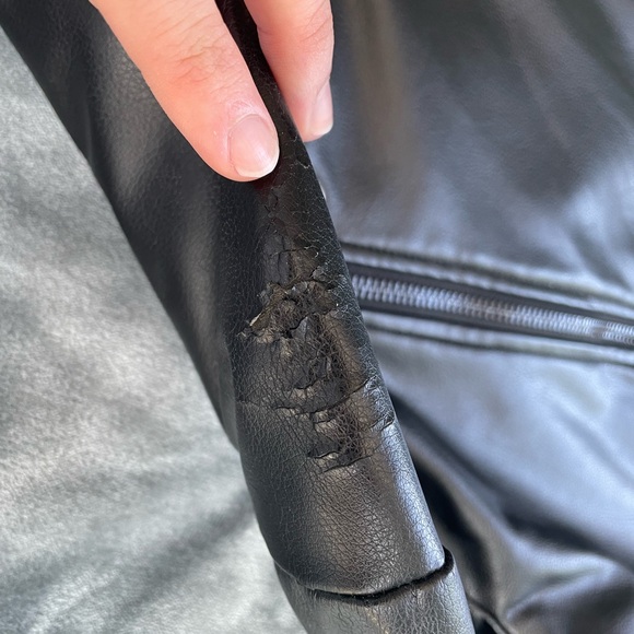 Mens Vegan Faux Leather Jacket (Flaw) - Picture 8 of 9